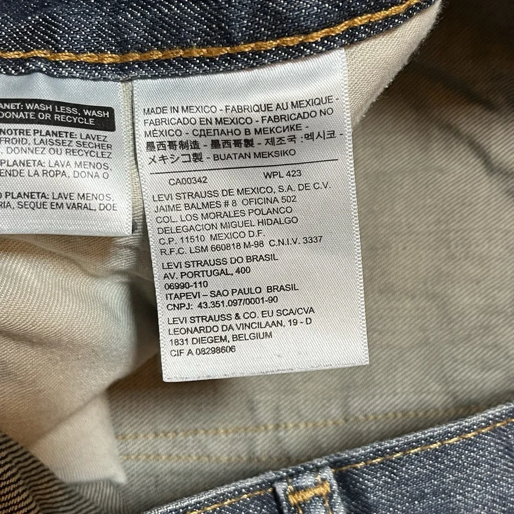 Levis Jeans Mens 38x36 559 Blue Dark Wash Whiskering Relaxed Straight Denim Work